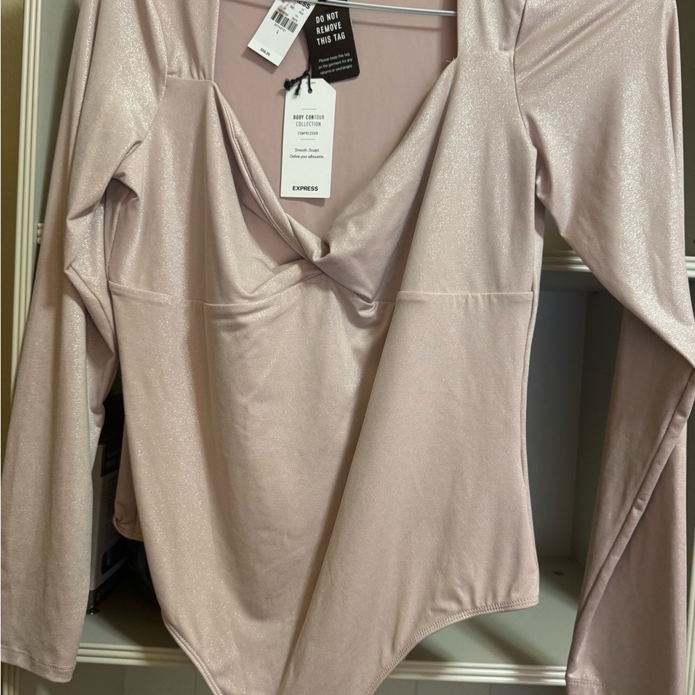 Express Women's Pink Long Sleeve Top NWT